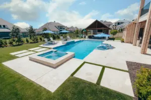 Bella Blue Straightline Custom Linear Pool & Raised Spa - Claffey Pools