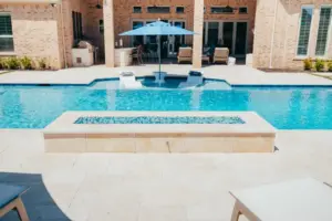 Bella Blue Straightline Linear Fire Pit - Claffey Pools