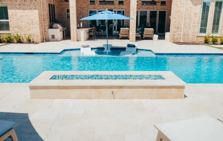 Bella Blue Straightline Linear Fire Pit - Claffey Pools