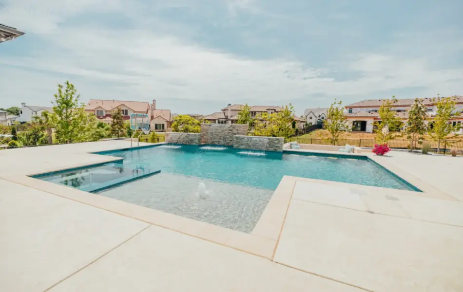 Westlake Waterwall Escape Luxury Liner Swimming Pool - Claffey Pools