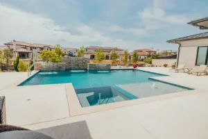 Westlake Waterwall Escape Luxury Liner Swimming Pool - Claffey Pools