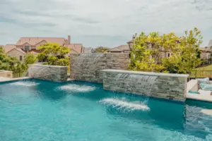 Westlake Waterwall Escape Luxury Liner Swimming Pool - Claffey Pools