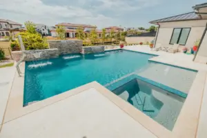 Westlake Waterwall Escape Luxury Liner Swimming Pool - Claffey Pools