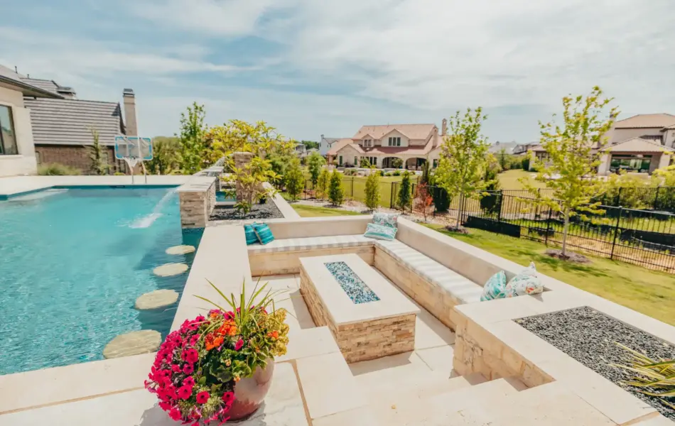 Westlake Waterwall Escape Luxury Liner Swimming Pool - Claffey Pools