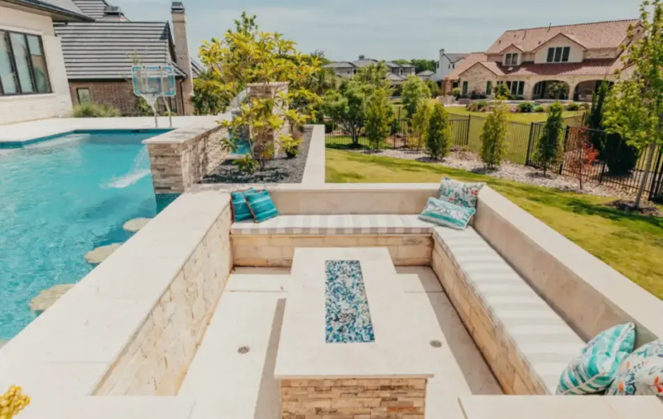 Westlake Waterwall Escape Luxury Liner Swimming Pool - Claffey Pools