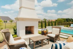 Outdoor Fireplace - Claffey Pools
