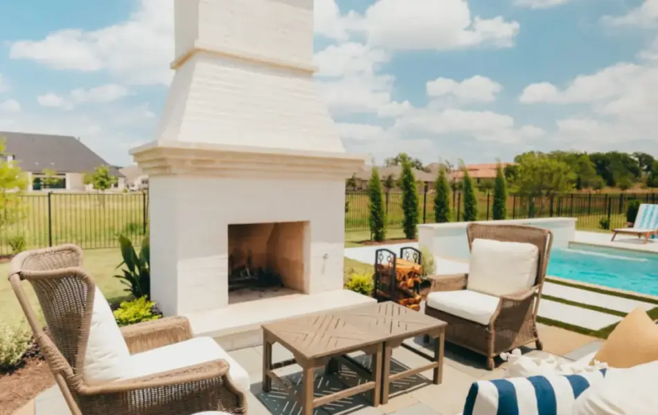 Outdoor Fireplace - Claffey Pools