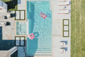 Overhead View of Custom Linear Pool - Claffey Pools