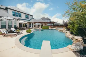 Light and Bright Freeform Oasis Swimming Pool Project - Claffey Pools