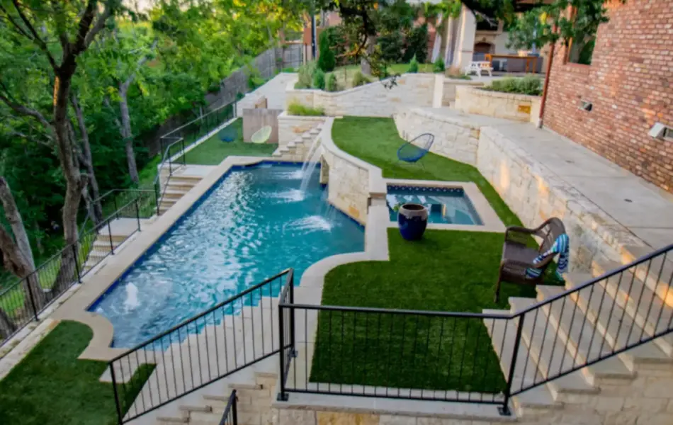Fort Worth Extreme Hillside Swimming Pool Project - Claffey Pools