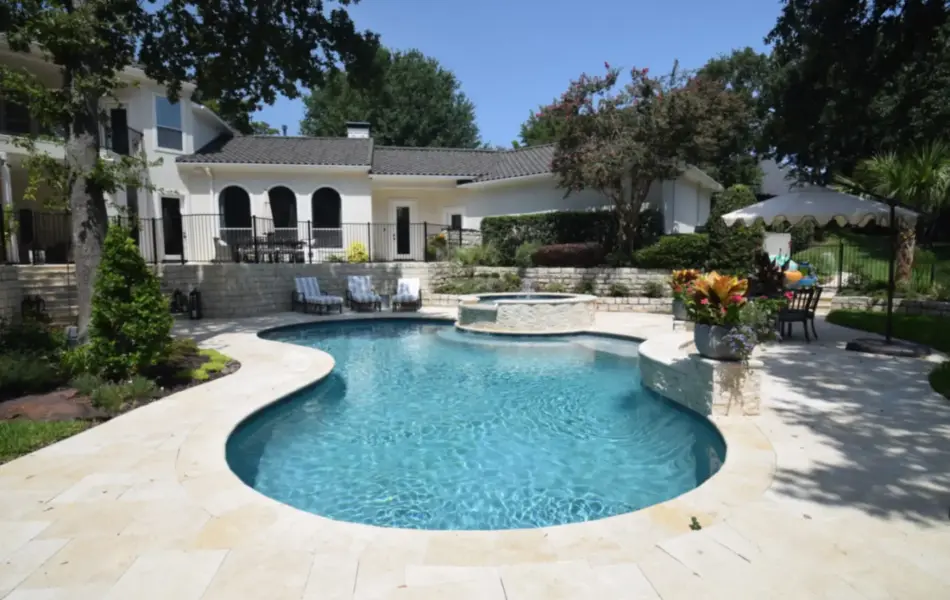 Ivory Travertine Remodel Swimming Pool Project - Claffey Pools