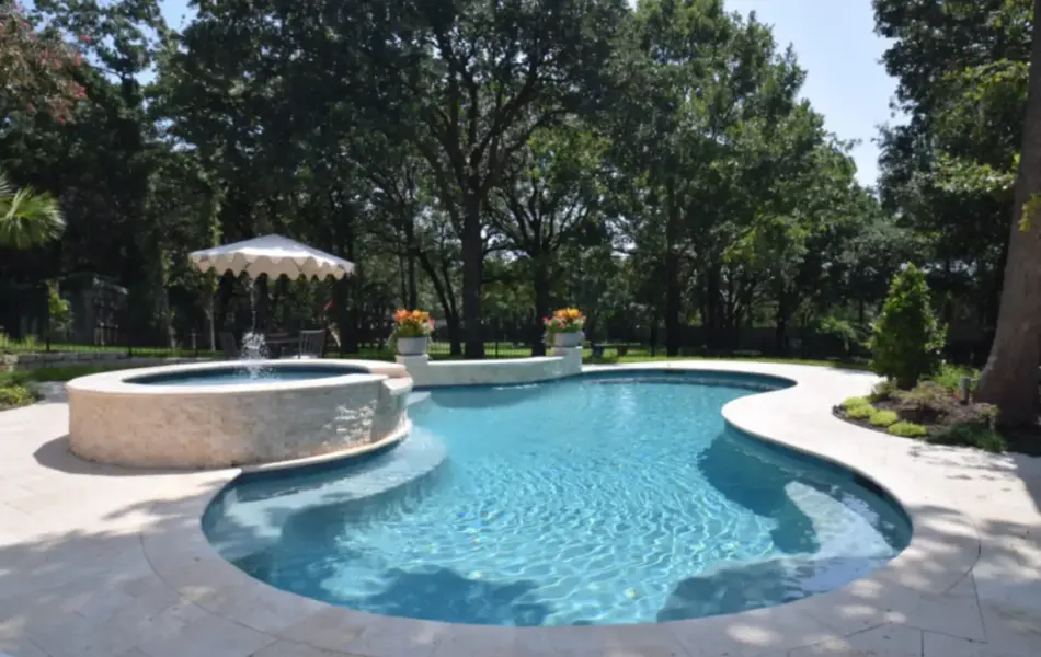 Ivory Travertine Remodel Swimming Pool Project - Claffey Pools