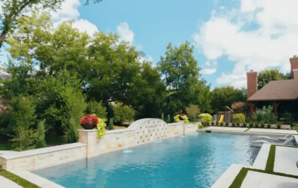 Ivory Travertine Mediterranean Space Swimming Pool Project - Claffey Pools