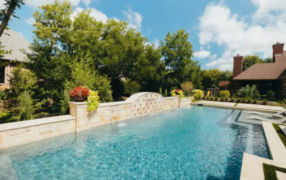 Ivory Travertine Mediterranean Space Swimming Pool Project - Claffey Pools