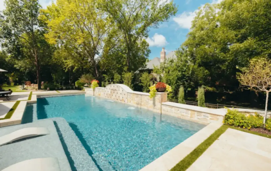 Ivory Travertine Mediterranean Space Swimming Pool Project - Claffey Pools