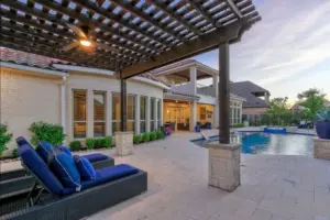 Travertine Texas Terrace Swimming Pool Project - Claffey Pools
