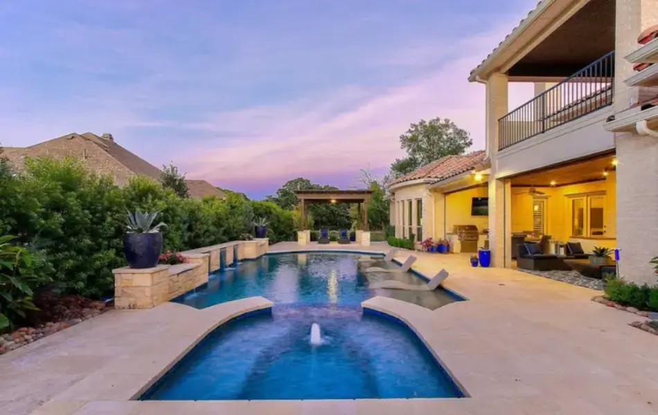 Travertine Texas Terrace Swimming Pool Project - Claffey Pools