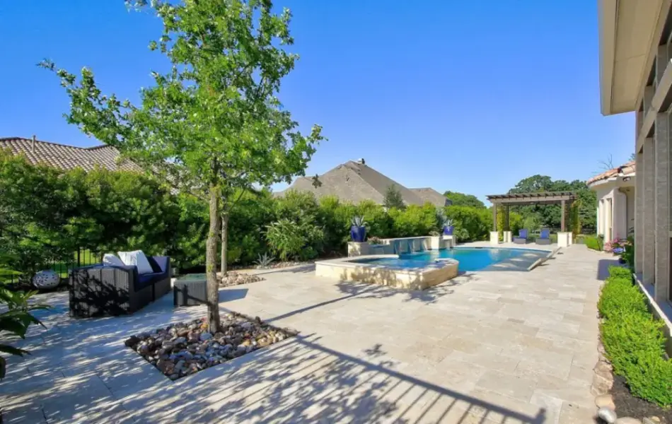 Travertine Texas Terrace Swimming Pool Project - Claffey Pools