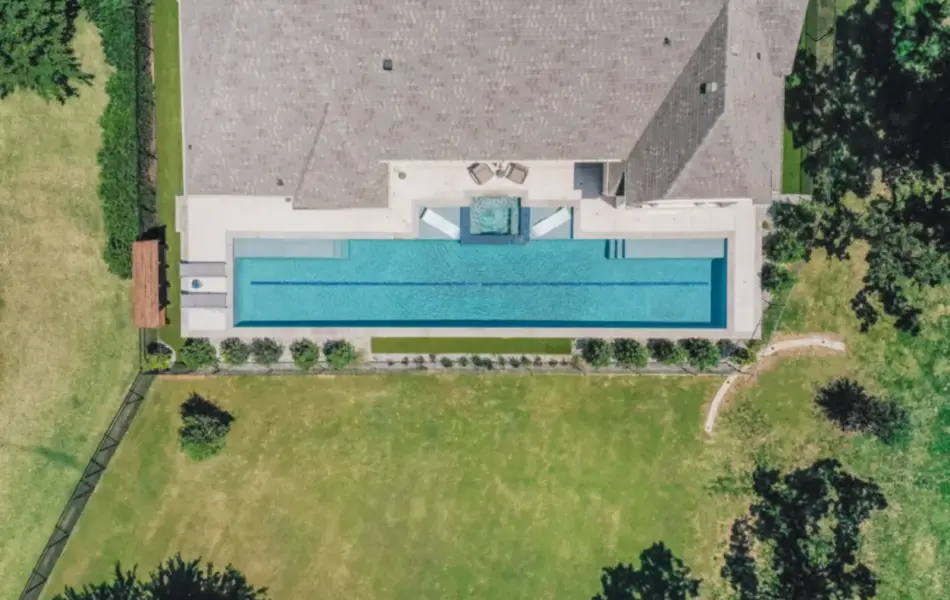 bird's eye-view of exercise lap pool