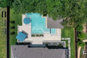 bird's eye-view of geometric pool