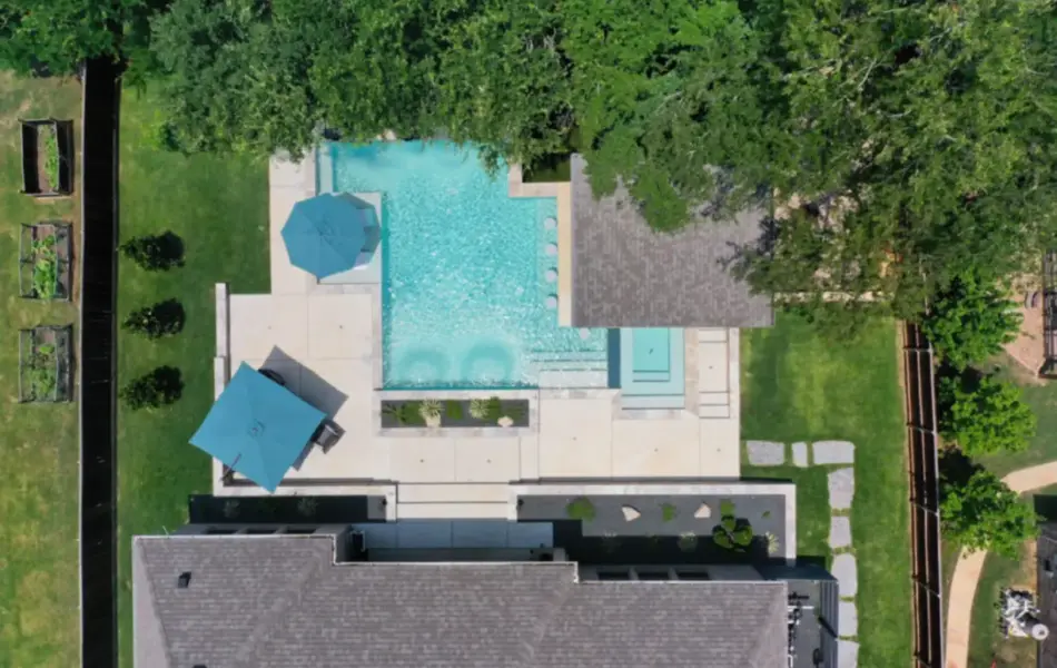 bird's eye-view of geometric pool