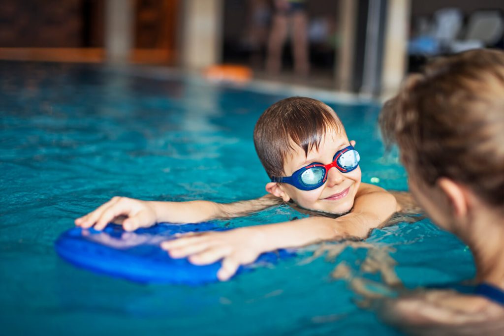 child swimming
