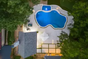 Bird's-eye view of freeform pool