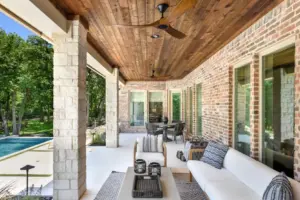 outdoor living area under cabana