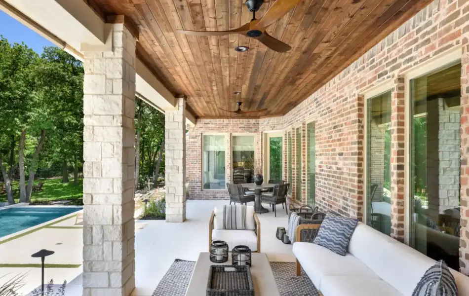 outdoor living area under cabana