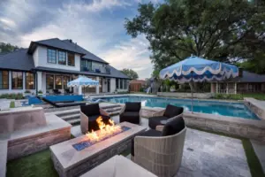 poolside fire pit