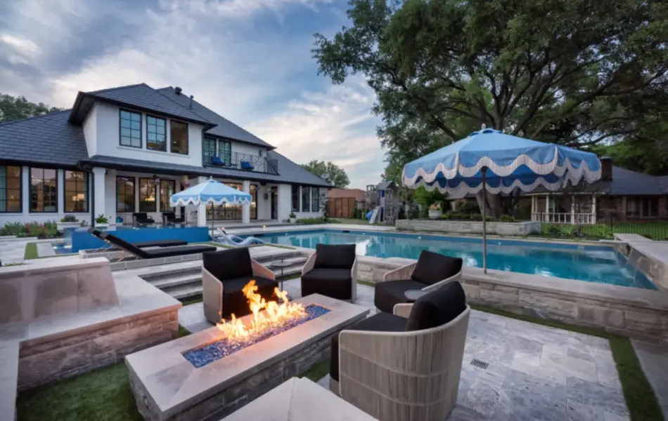 poolside fire pit